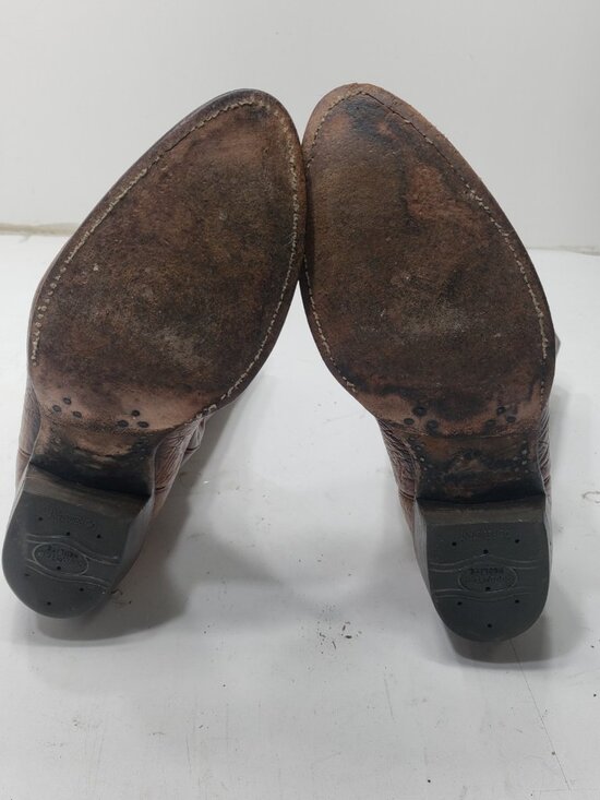 Vintage Nocona Cowboy Boots Mens 13D Brown Leather USA Western 10754171 main image 6